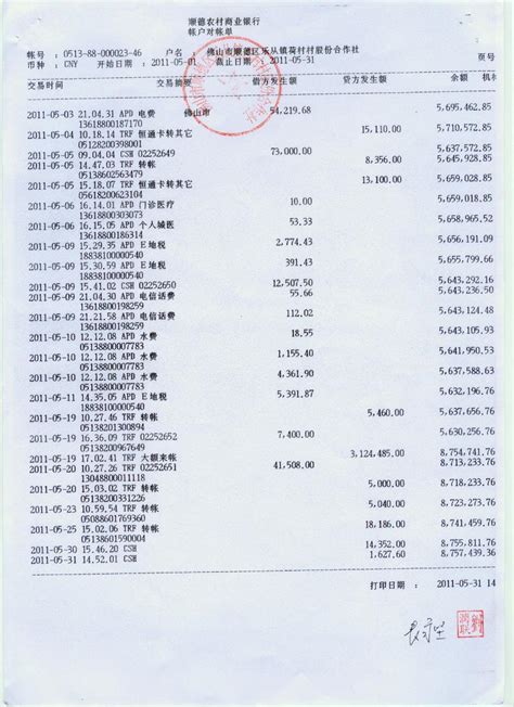 上海交通银行对公账户流水明细
