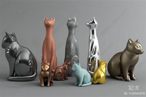 不锈钢夜猫雕塑
