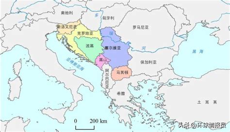 世界地图中的塞尔维亚