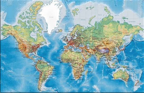 世界地图超高清地形图