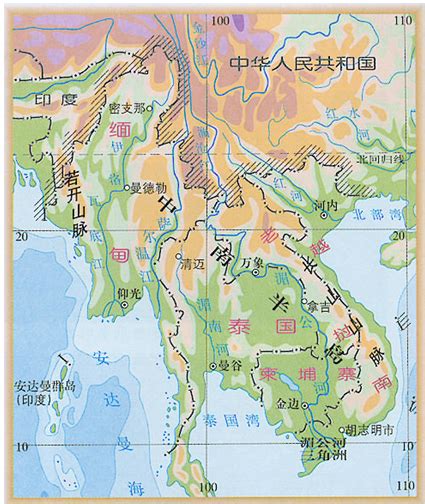东南亚主要河流地图