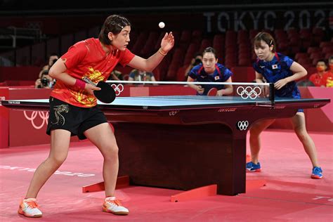 中国乒乓球对阵日本