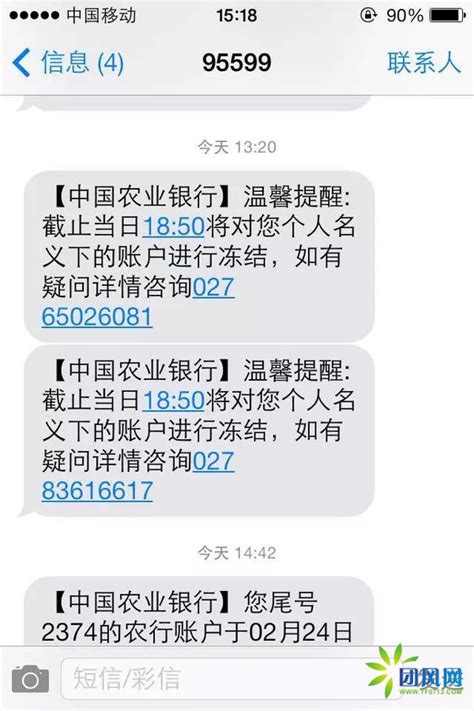 中国农业银行交易流水短信