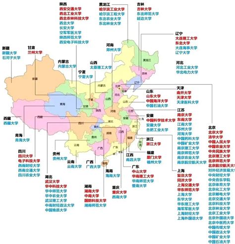 中国各省所有大学