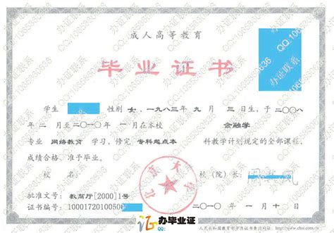 中国留学生毕业证样本