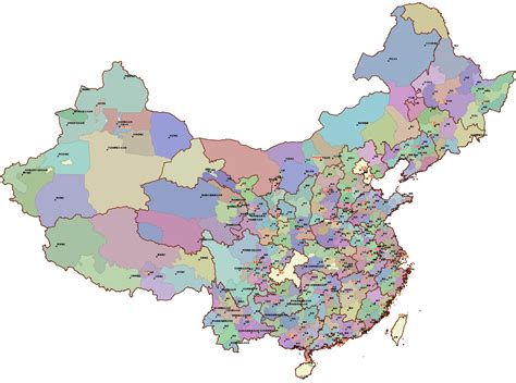 中国详细的市级地图