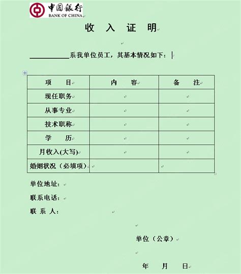 中国邮政收入证明表格图片