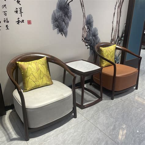 乌金木新中式休闲椅三件套