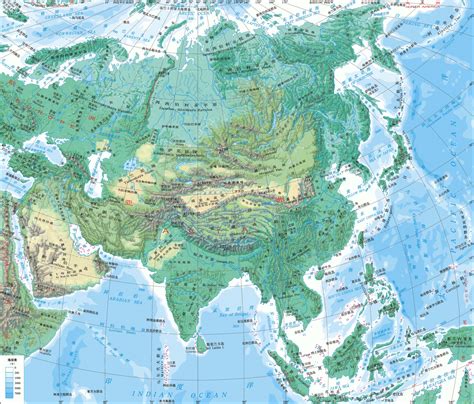 亚洲地理地图高清