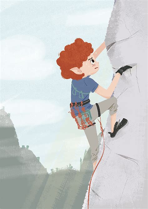 勇敢的攀岩小孩
