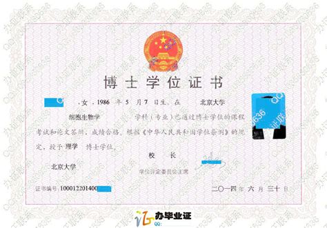 北京大学博士证图片