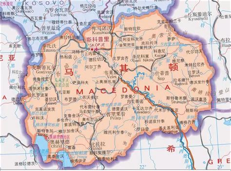 北马其顿共和国地图