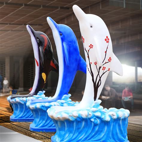 嘉兴玻璃钢海豚雕塑定制