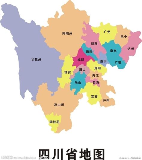 四川各市地图分布