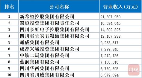 四川省百强企业名单