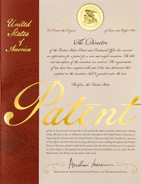 国外专利证书样式