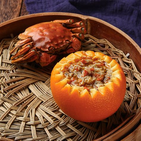 国宴名菜蟹酿橙图片