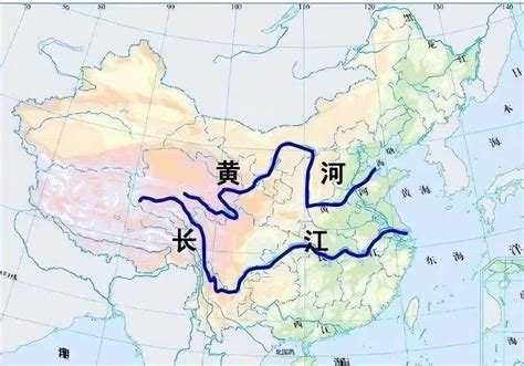 地理长江黄河简图