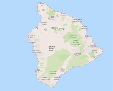 夏威夷岛地图