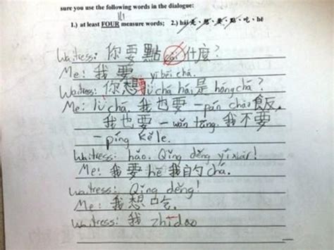 外国小孩学中文的试卷
