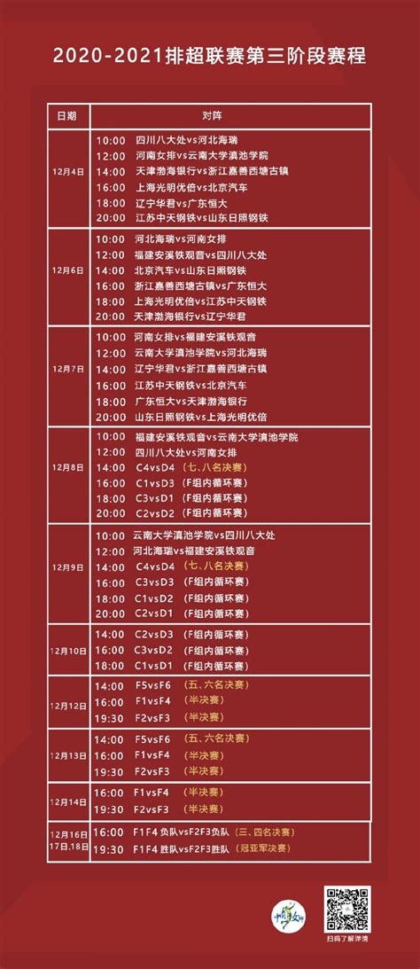 天津女排赛程时间表