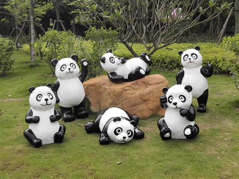 安徽玻璃钢动物雕塑卡通熊猫