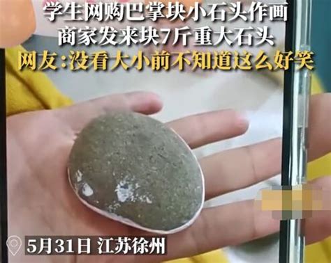 小学生网上买小石头收到巨石
