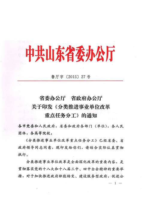 山东省政府办公厅发布的文件