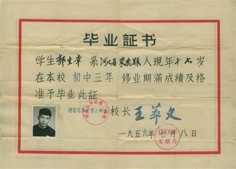 山东省80年代高中毕业证样本图片