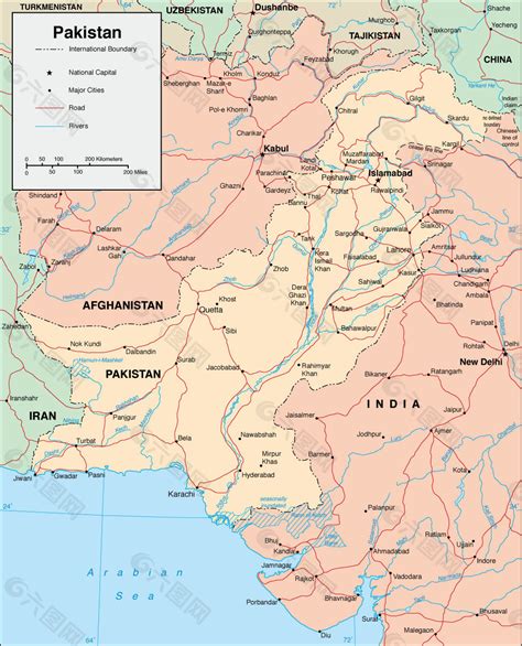 巴基斯坦地图高清版大图