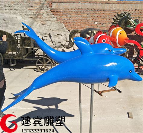广州玻璃钢海豚喷泉雕塑