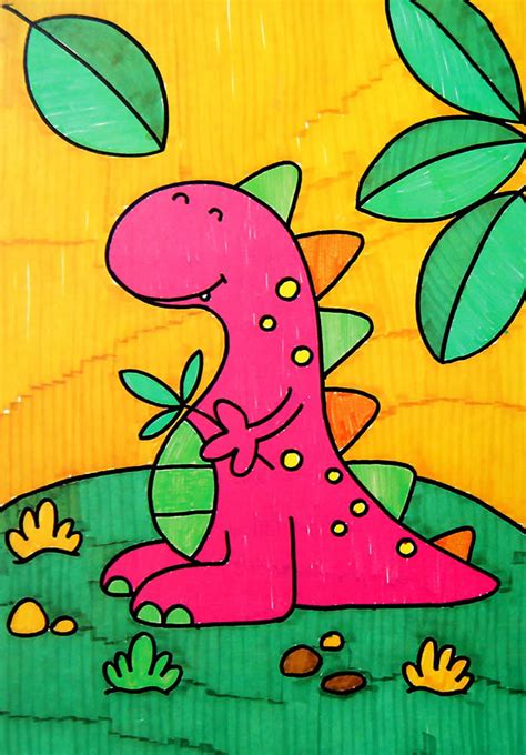 恐龙儿童画简笔画