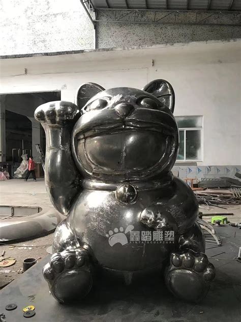 招财猫雕塑不锈钢