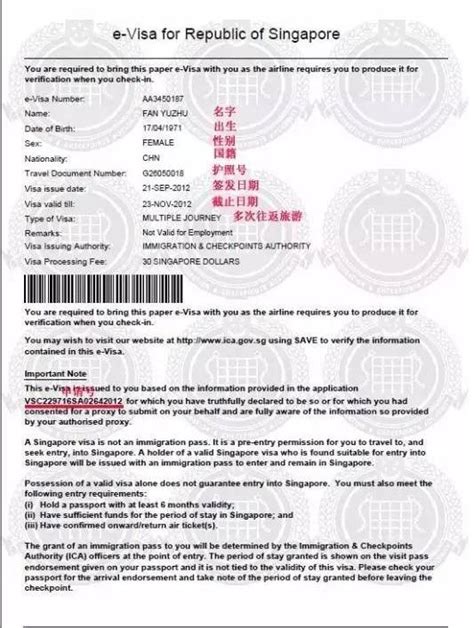 新加坡签证没有序列号怎么打印