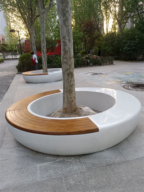 新品室外玻璃钢树池坐凳