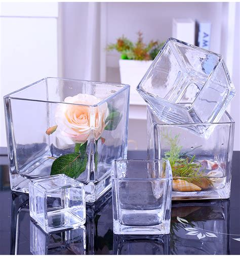 方形透明玻璃花盆