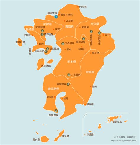 日本九州岛地图可放大高清