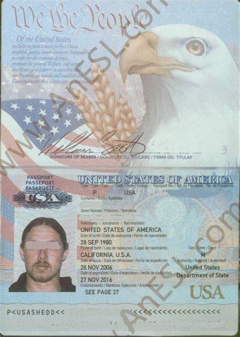 最新版美国护照图片