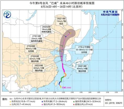最新8号台风巴威路径图