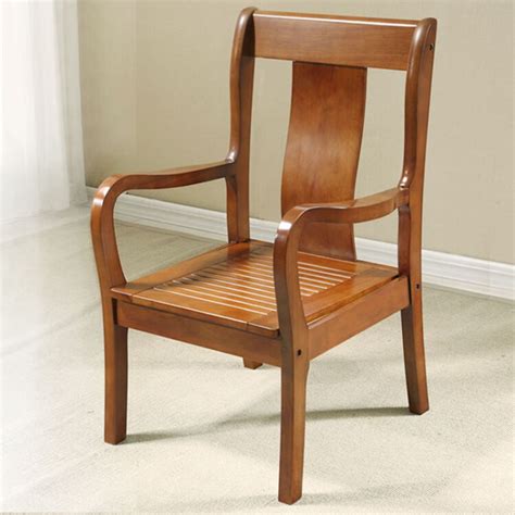 木椅子带扶手靠背椅