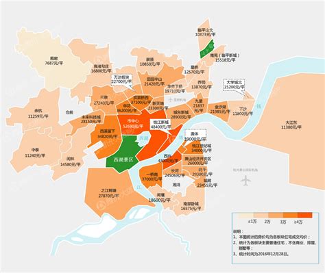杭州各区房价分布图2019