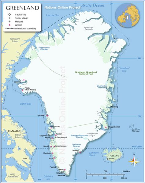 格陵兰岛地形图