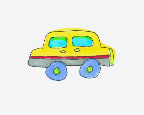 汽车的简单画法图片