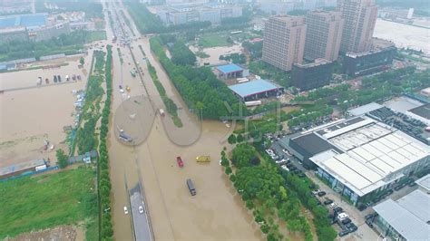 河南洪水航拍图片