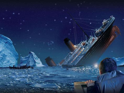 泰坦尼克号沉没的样子
