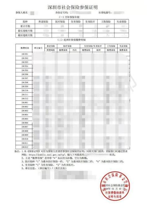 深圳单位打印员工社保参保清单