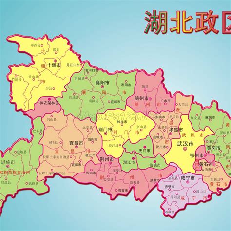 湖北省行政区地图
