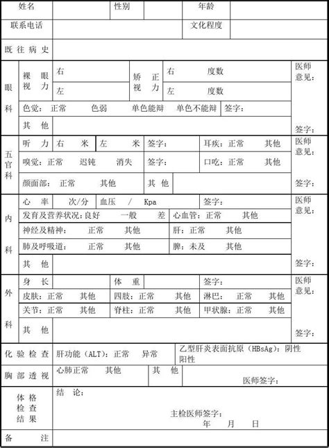 湘潭市中心医院体检报告格式