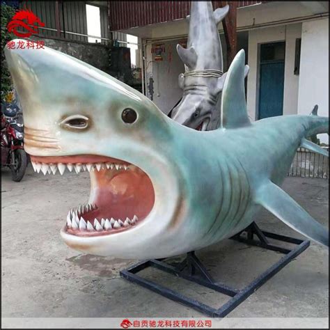玻璃钢仿真树脂鲨鱼动物雕塑
