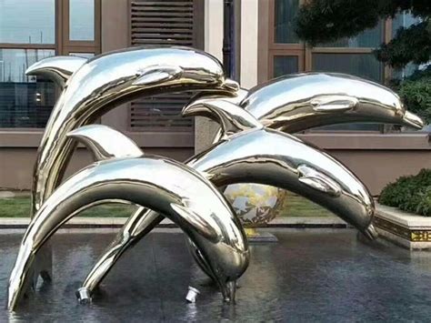 白钢海豚雕塑厂家定制